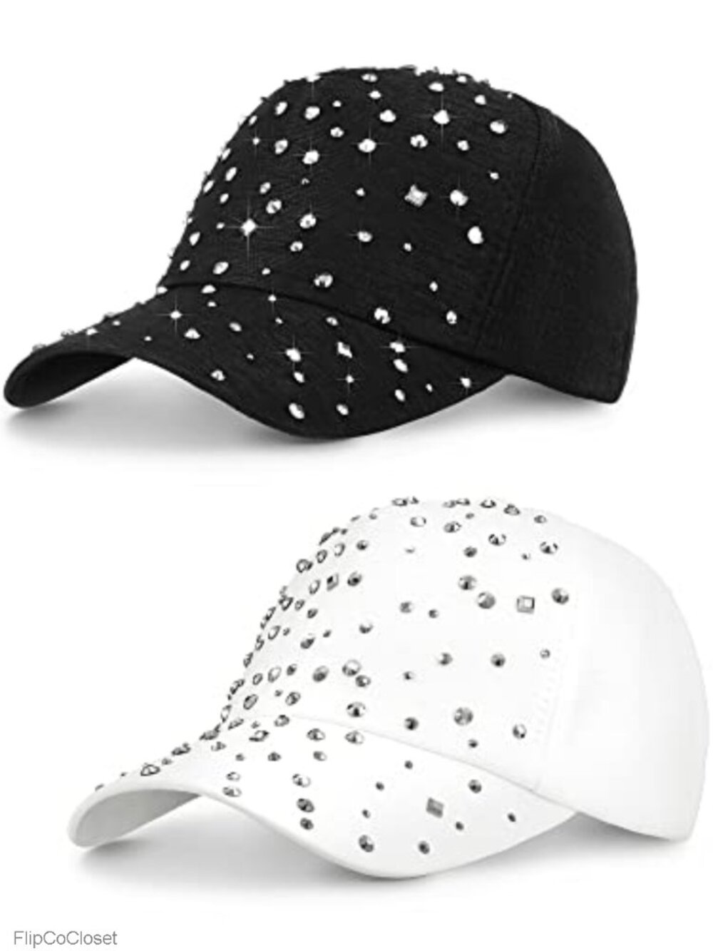 Rhinestone Baseball Cap 2 Pack Adjustable Cotton Unisex